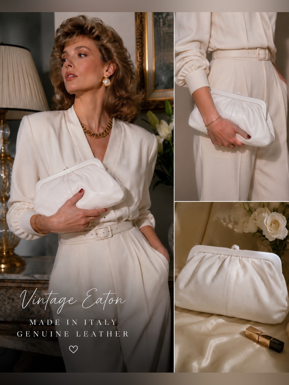 Vintage Eaton Italian Leather Clutch